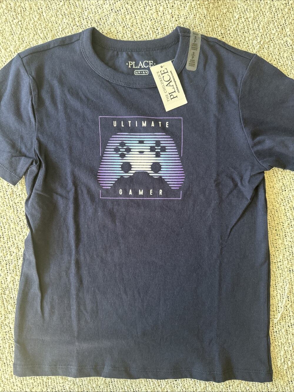 The Children's Place Boys Graphic Gamer Blue T-Shirt Size Small New With Tag